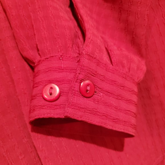 APPARENZA Women's Hidden Button Blouse Long Sleeve Top Size Med With 2 Pockets - Picture 6 of 9